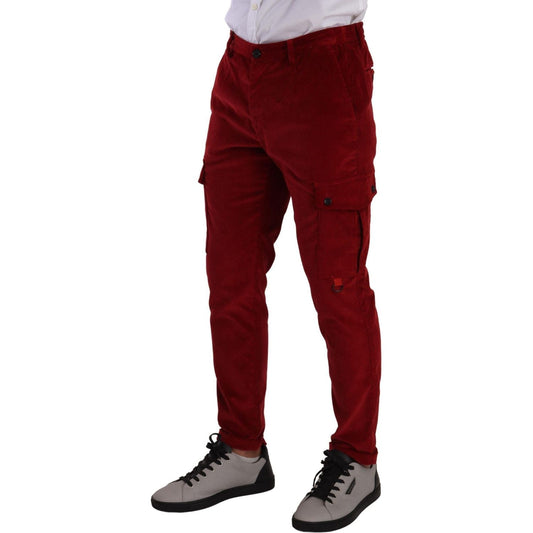 Dolce & Gabbana Red Corduroy Cotton Cargo Skinny Trouser Pants red-corduroy-cotton-cargo-skinny-trouser-pants IMG_1601-scaled-e40490f0-e7e.jpg
