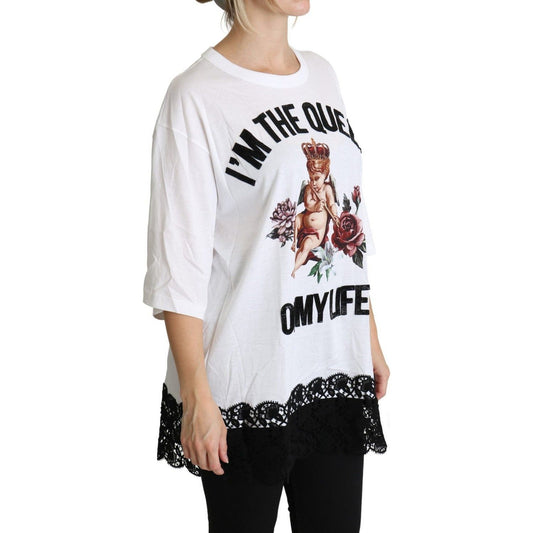 Dolce & GabbanaElegant White Cotton Blend T-ShirtMcRichard Designer Brands£419.00