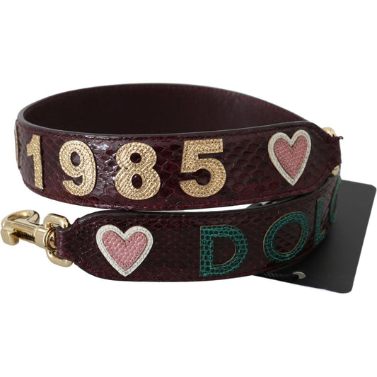 Dolce & Gabbana Exquisite Bordeaux Shoulder Strap Accessory Handbags, Wallets & Cases bordeaux-exotic-skin-leather-belt-shoulder-strap IMG_1636-scaled-05e2bd77-10d.jpg