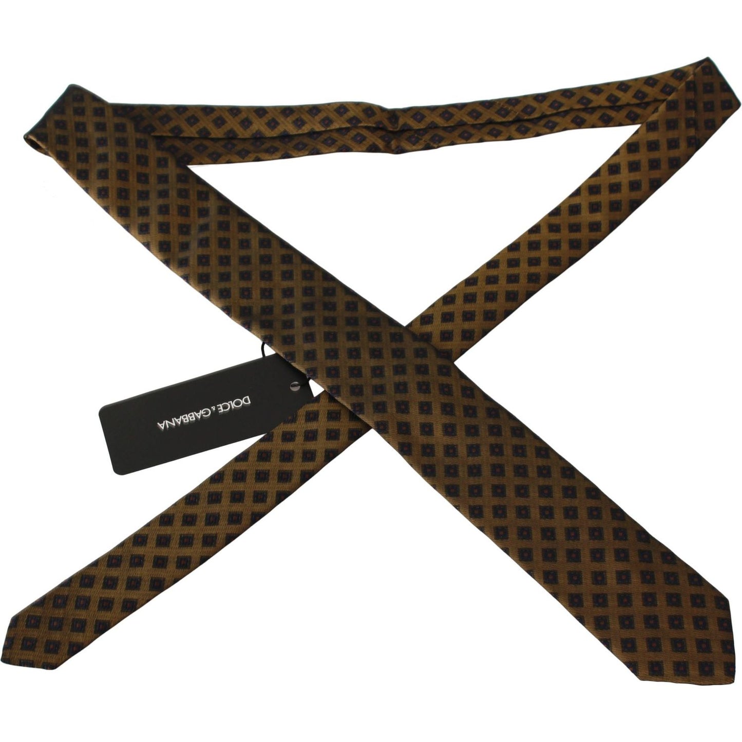 Dolce & Gabbana Elegant Brown Patterned Silk Blend Necktie Necktie brown-patterned-classic-mens-slim-necktie-tie