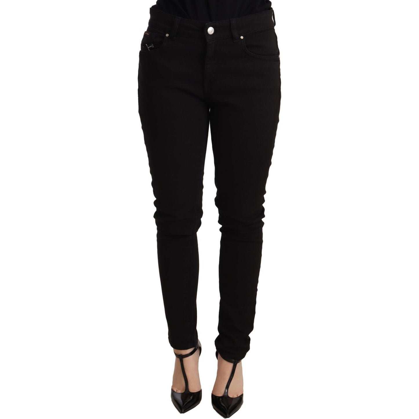 Dolce & Gabbana Elegant Slim-Fit Black Denim Jeans Jeans & Pants black-slim-fit-cotton-stretch-denim-jeans
