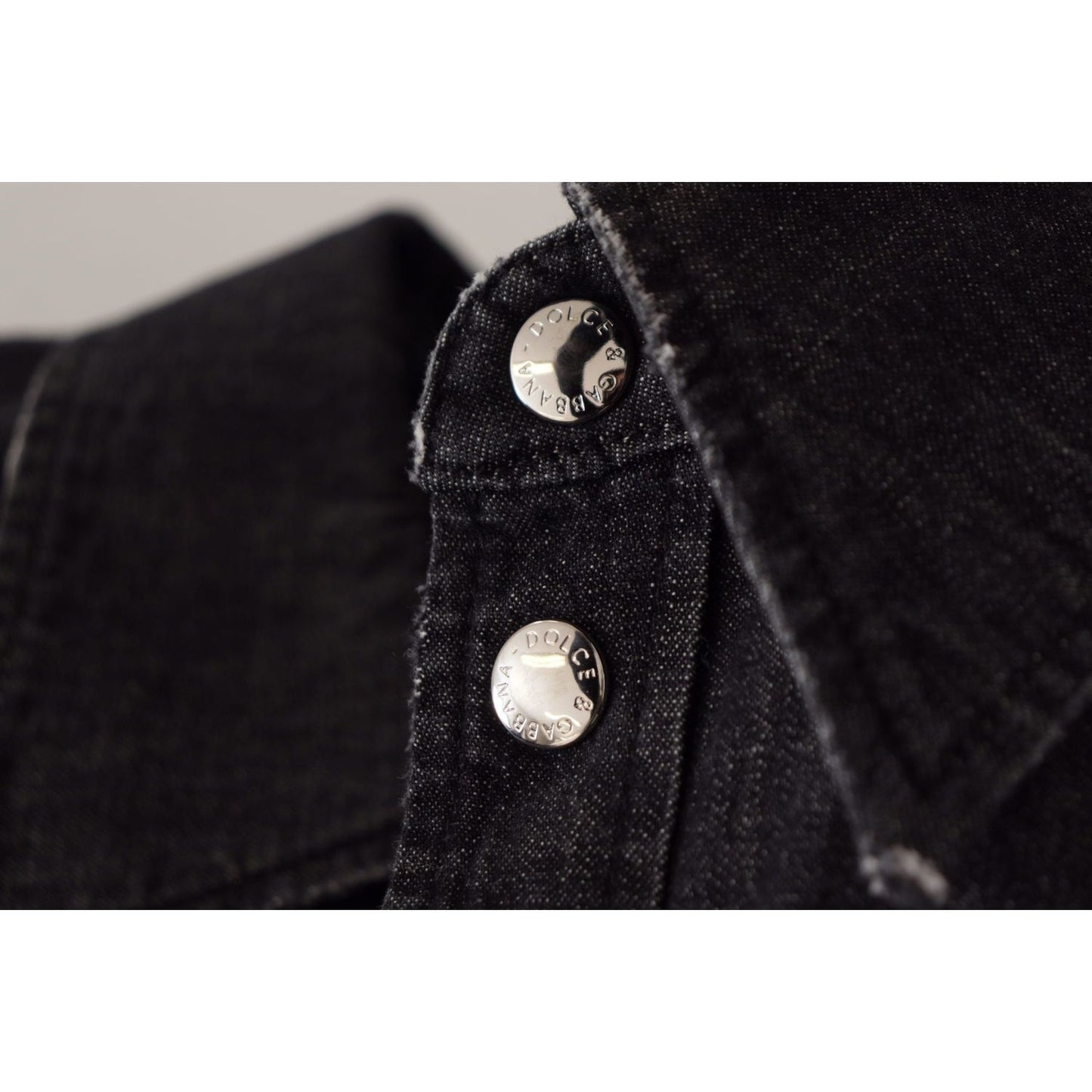 Dolce & Gabbana Elegant Grey Cotton Blend Casual Shirt gray-cotton-stretch-button-down-denim-shirt