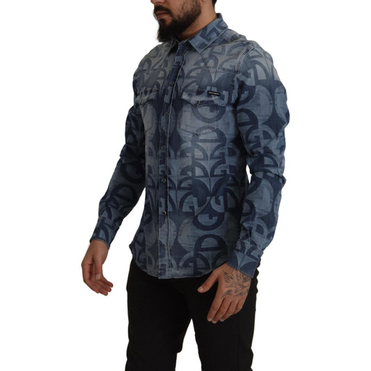 Dolce & GabbanaElegant Slim Fit Casual Blue Men's ShirtMcRichard Designer Brands£579.00