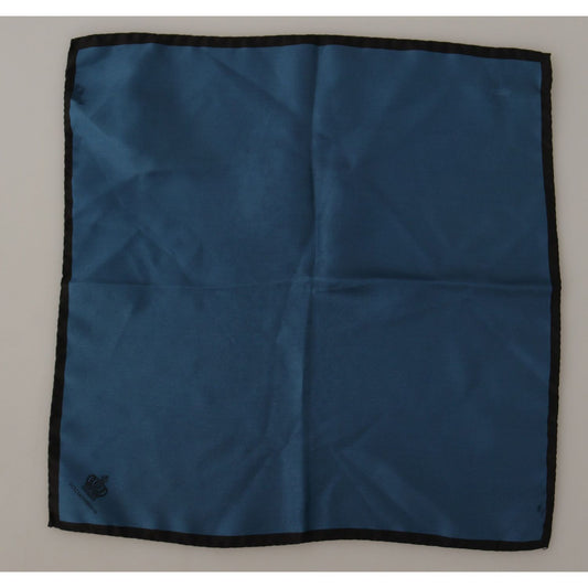 Dolce & Gabbana Elegant Silk Men's Square Scarf black-blue-dg-crown-printed-square-handkerchief-scarf