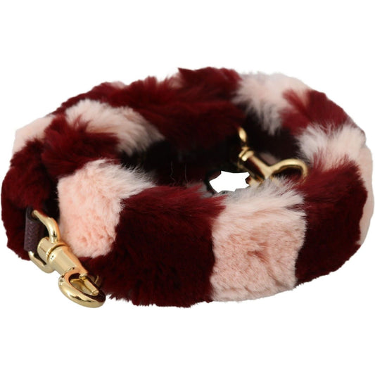 Dolce & Gabbana Bordeaux Pink Fur Shoulder Strap Luxury Accessory pink-red-lapin-fur-accessory-shoulder-strap IMG_1697-eacc47bf-798.jpg