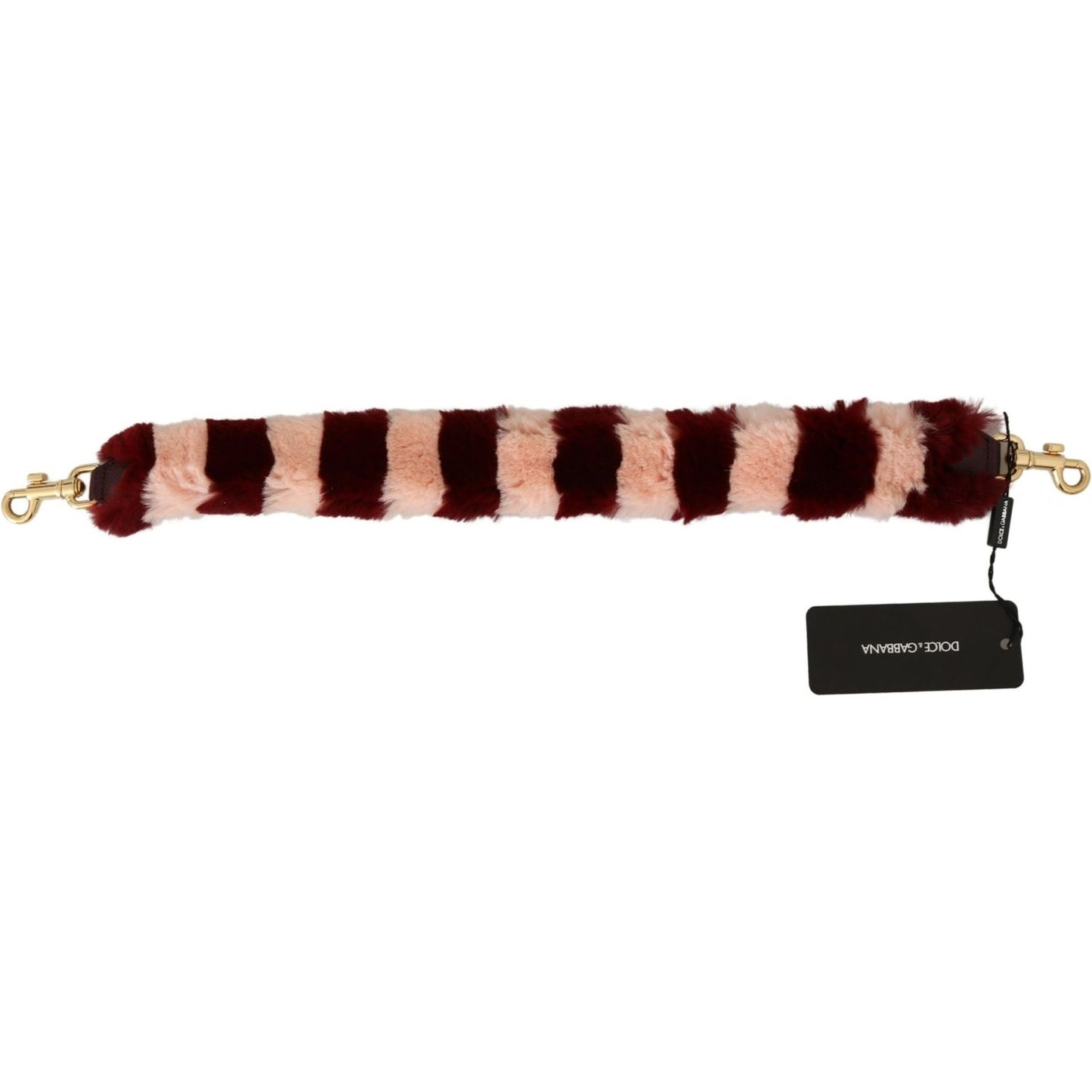 Dolce & Gabbana Bordeaux Pink Fur Shoulder Strap Luxury Accessory pink-red-lapin-fur-accessory-shoulder-strap
