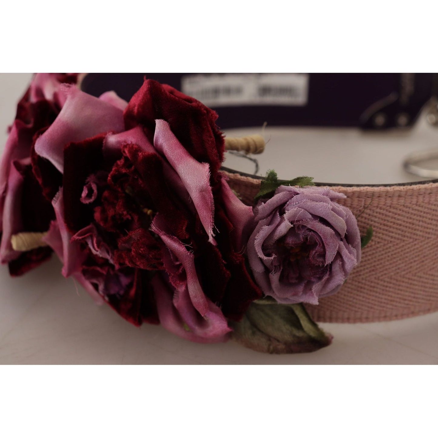 Dolce & Gabbana Beige Floral Leather Shoulder Strap Accessory multicolor-floral-appliques-metal-shoulder-strap