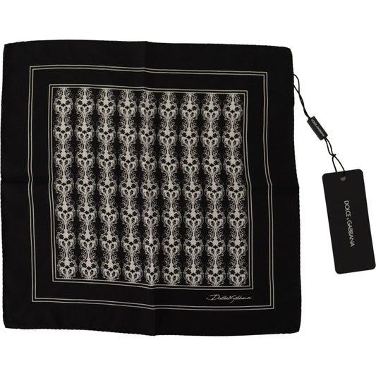 Dolce & GabbanaElegant Black Silk Men's Square ScarfMcRichard Designer Brands£99.00