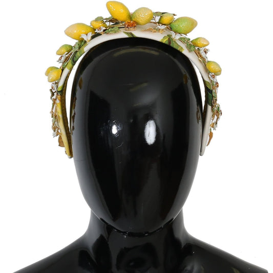 Dolce & Gabbana Sicilian Lemon Crystal Diadem Tiara yellow-lemons-sicily-crystal-diadem-tiara-headband-1