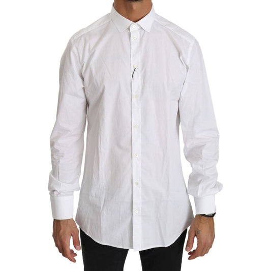 Dolce & GabbanaElegant White Cotton Gold Fit ShirtMcRichard Designer Brands£209.00