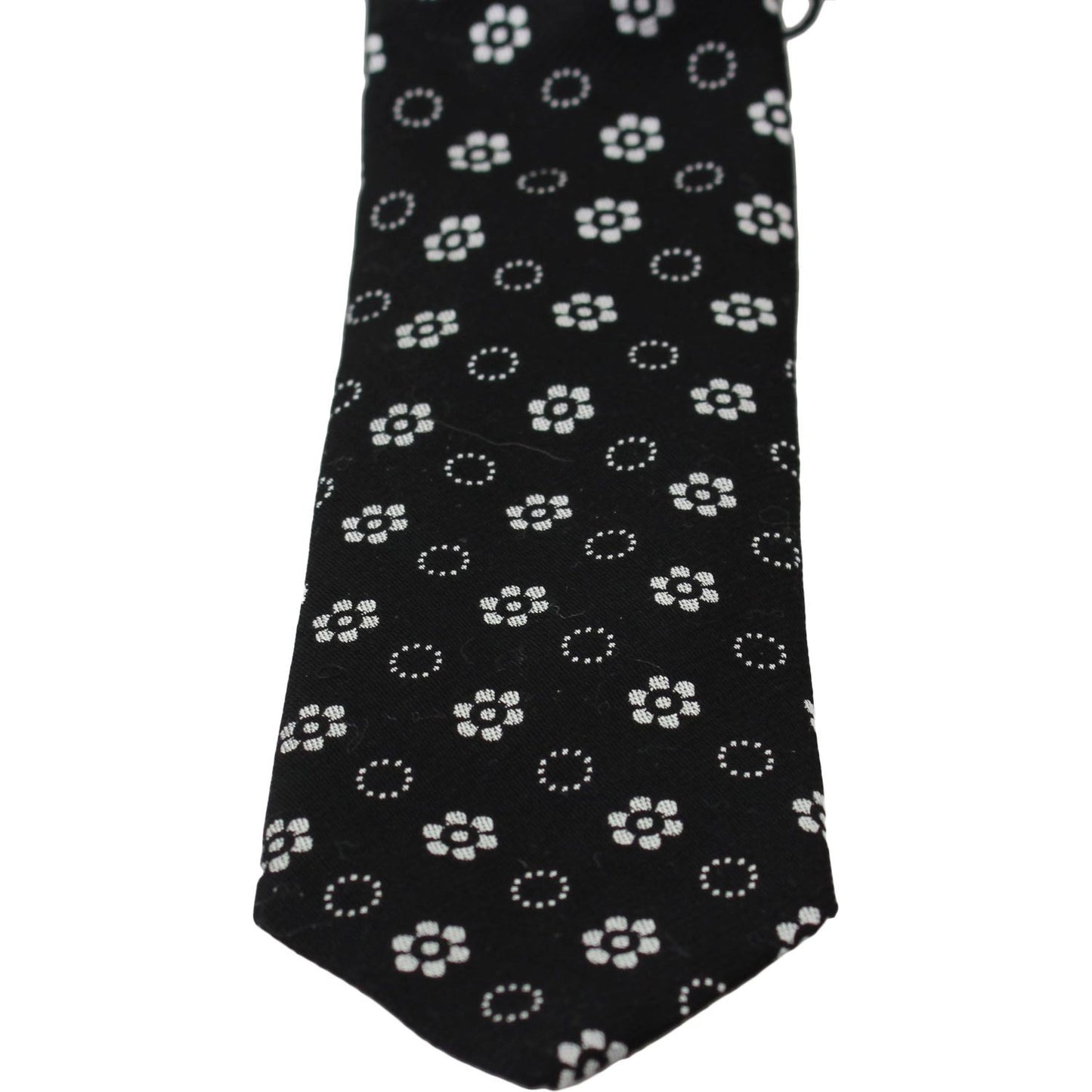 Dolce & Gabbana Elegant Black Floral Silk Necktie black-100-silk-floral-print-print-classic-tie Necktie