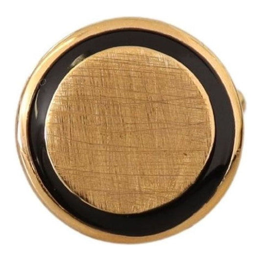 Dolce & Gabbana Elegant Gold-Plated Round Cufflinks Cufflinks gold-plated-brass-round-pin-men-cufflinks-1