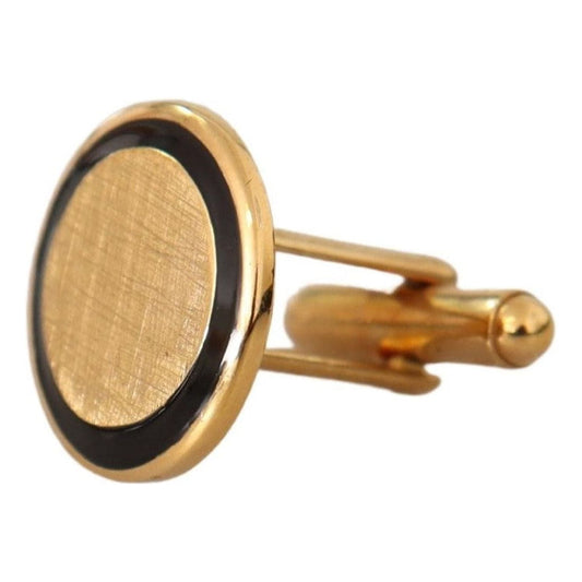 Dolce & Gabbana Elegant Gold-Plated Round Cufflinks Cufflinks gold-plated-brass-round-pin-men-cufflinks-1