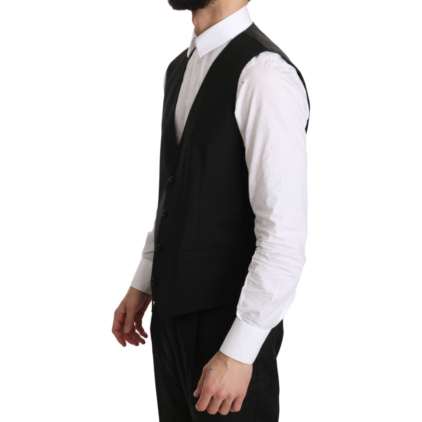 Dolce & Gabbana Elegant Gray Formal Vest - Regular Fit gray-gilet-staff-regular-fit-formal-vest IMG_1779-scaled.jpg