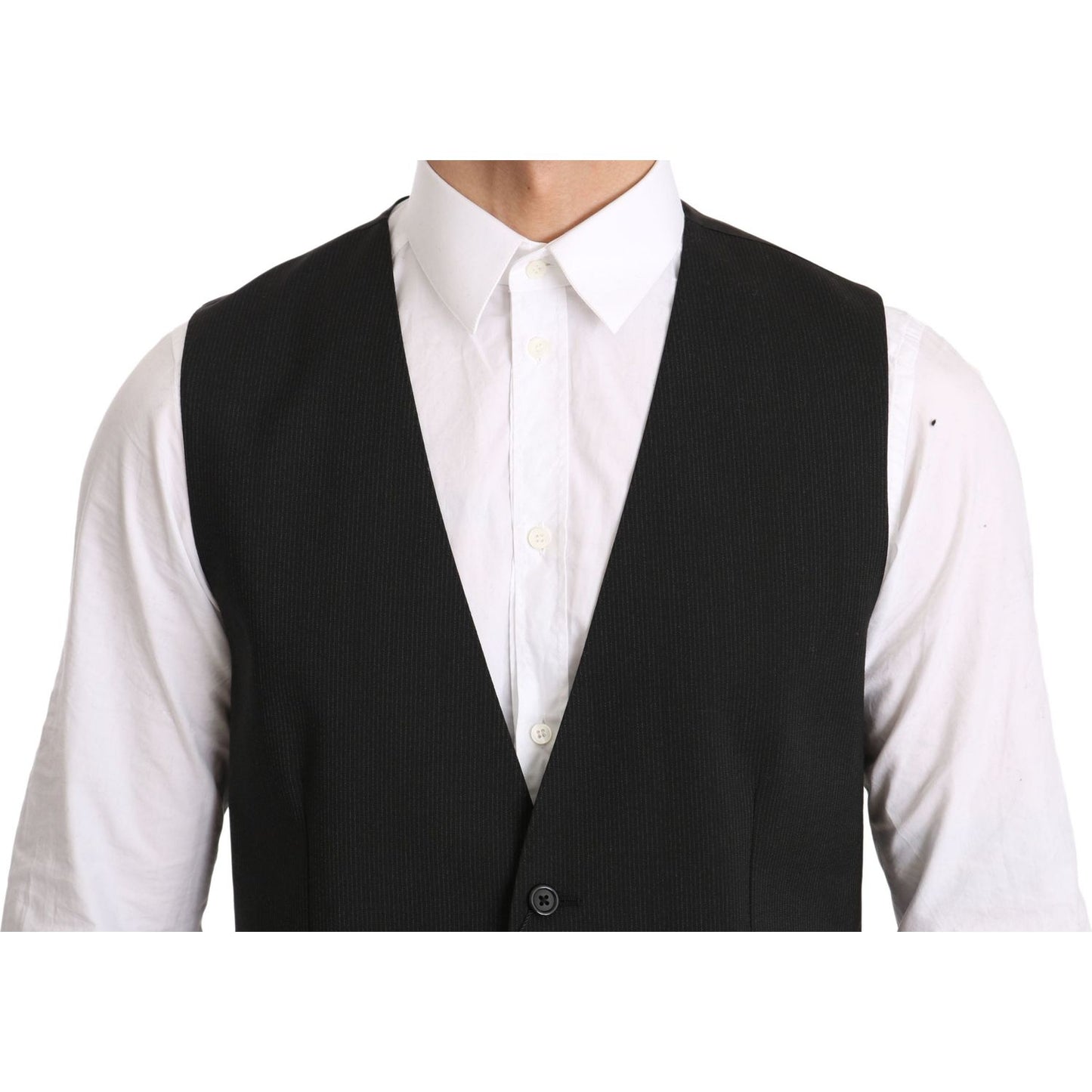 Dolce & Gabbana Elegant Gray Formal Vest - Regular Fit gray-gilet-staff-regular-fit-formal-vest IMG_1781-scaled.jpg