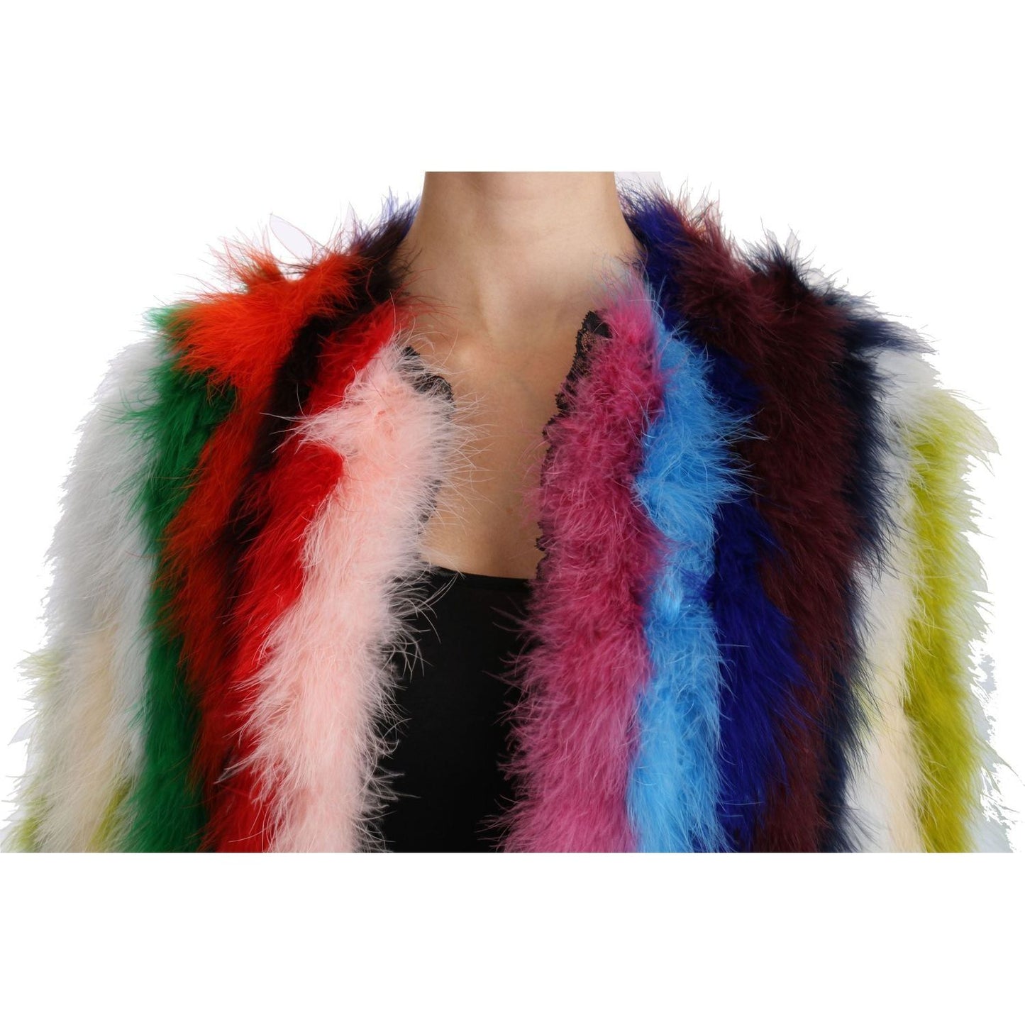Dolce & GabbanaElegant Multicolor Feather Long Coat JacketMcRichard Designer Brands£2729.00