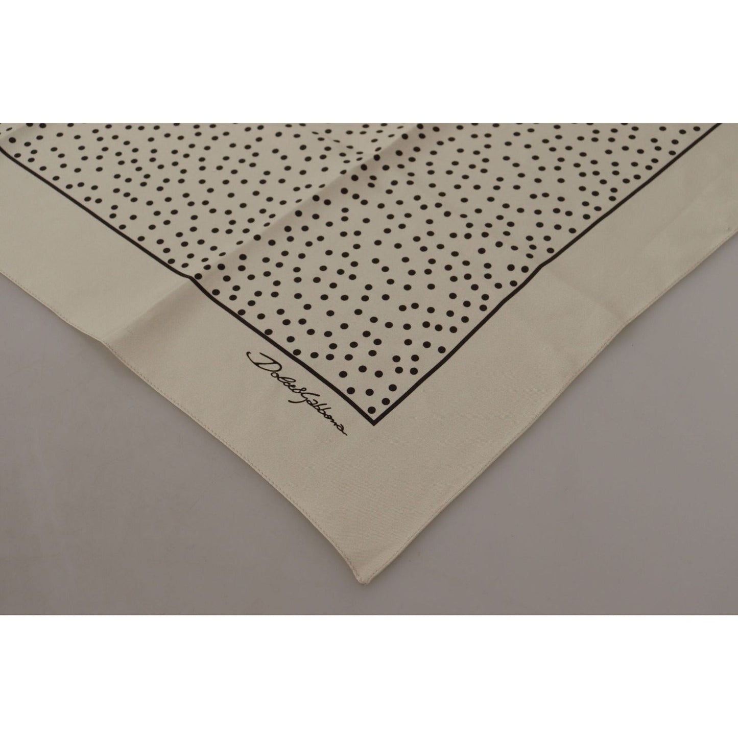 Dolce & Gabbana Elegant Silk Polka Dot Men's Scarf off-white-polka-dots-square-handkerchief-scarf-silk