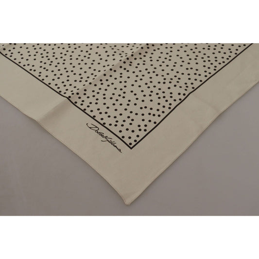 Dolce & Gabbana Elegant Silk Polka Dot Men's Scarf off-white-polka-dots-square-handkerchief-scarf-silk