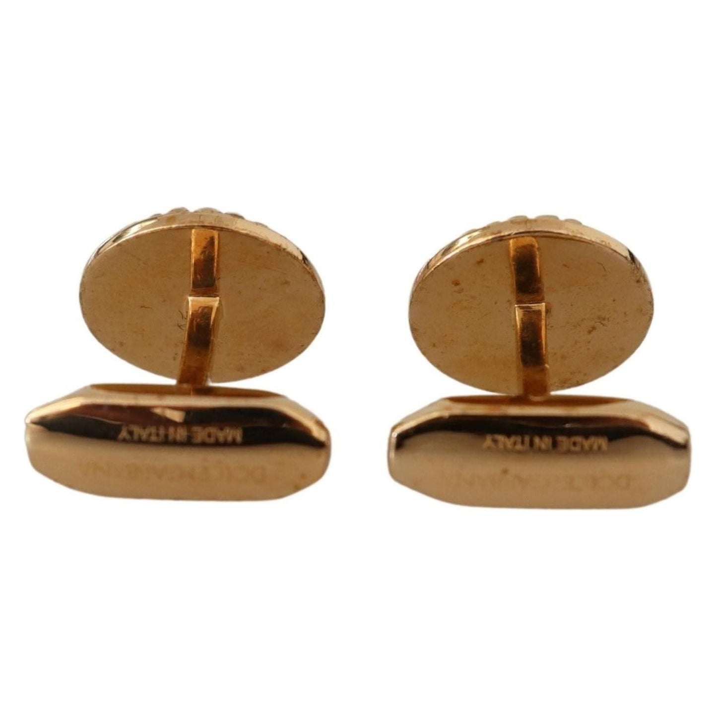Dolce & Gabbana | Gold Plated Brass Round Pin Men Cufflinks | McRichard Designer Brands