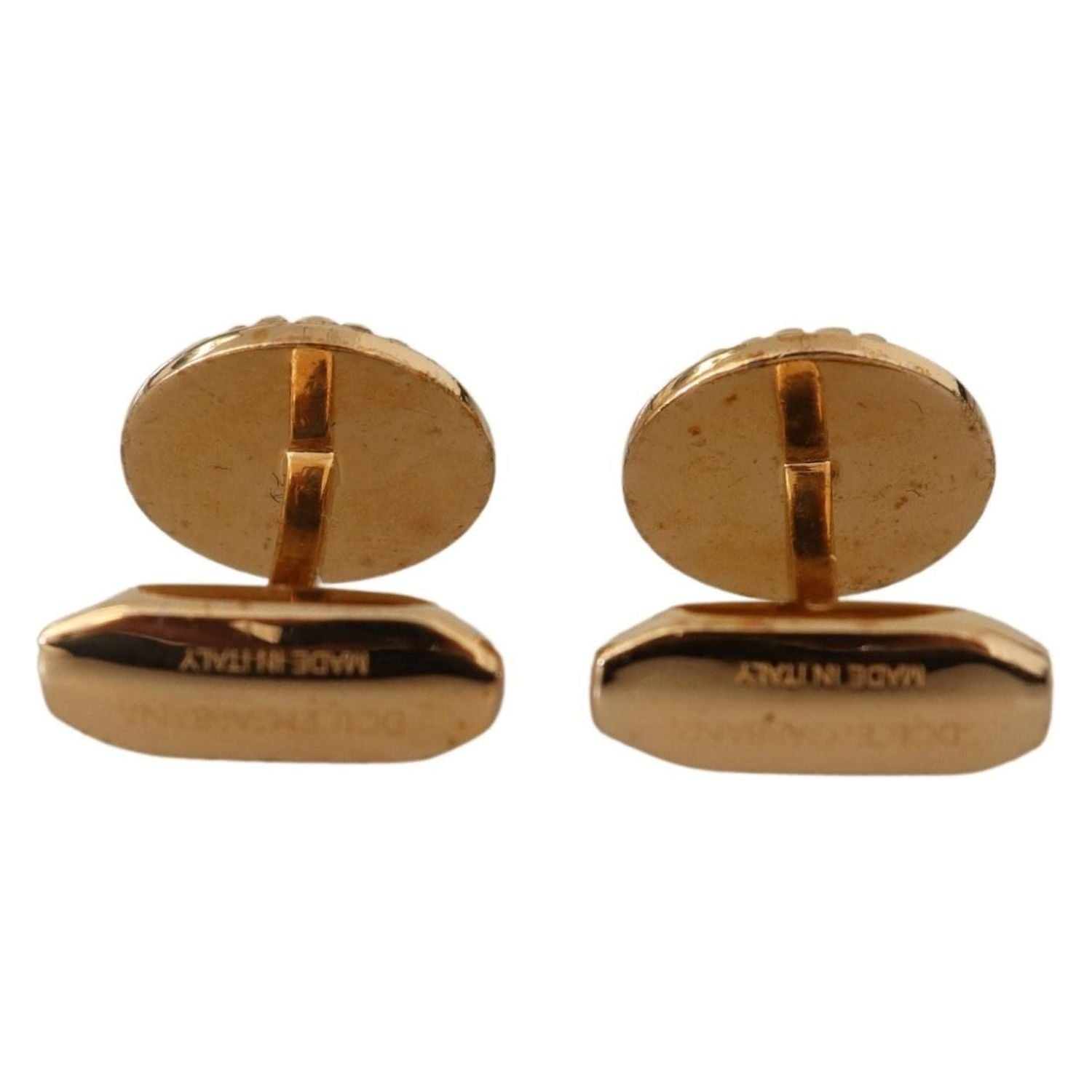Dolce & Gabbana | Gold Plated Brass Round Pin Men Cufflinks | McRichard Designer Brands
