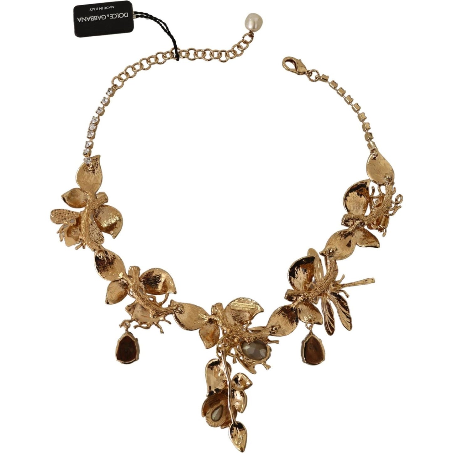 Dolce & Gabbana Elegant Sicily Floral Bug Statement Necklace gold-brass-floral-sicily-crystal-statement-necklace WOMAN NECKLACE IMG_1866-ab67fabb-51c.jpg
