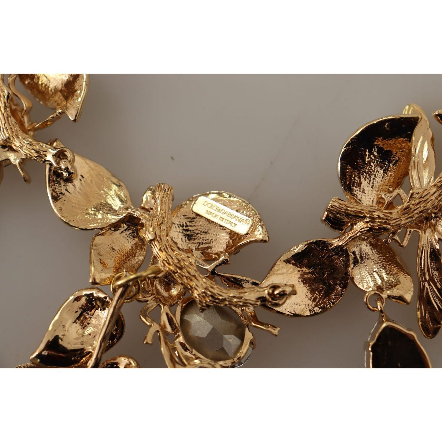 Dolce & Gabbana Elegant Sicily Floral Bug Statement Necklace gold-brass-floral-sicily-crystal-statement-necklace WOMAN NECKLACE IMG_1867-scaled-1e395236-a05.jpg