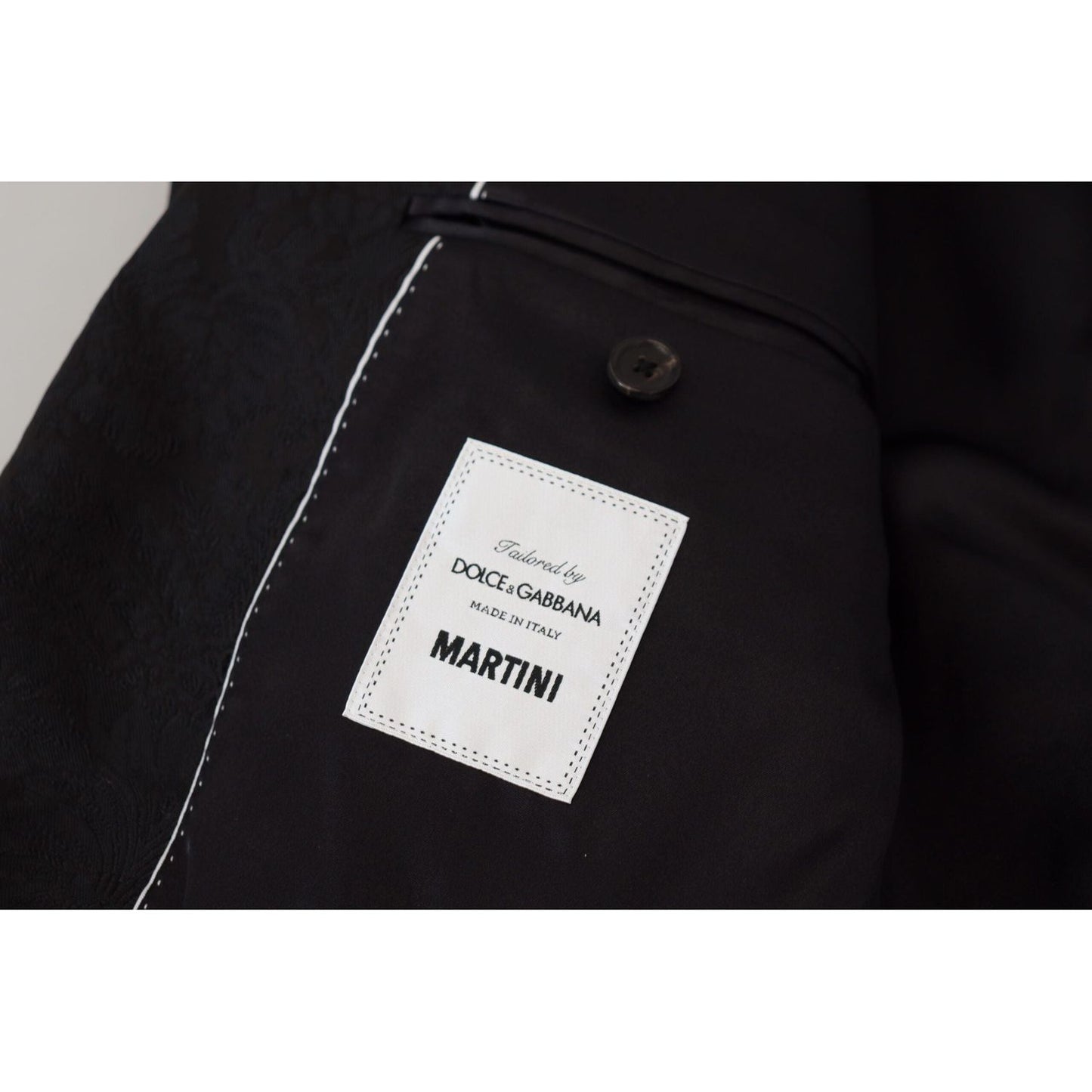 Dolce & Gabbana Black Martini Slim Fit Designer Suit black-single-breasted-2-piece-martini-suit