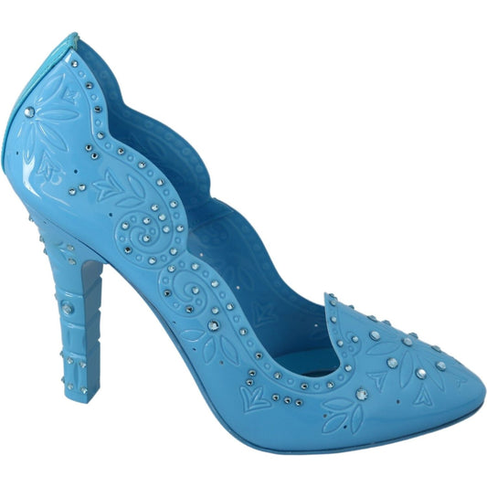 Dolce & Gabbana Crystal Embellished Blue Cinderella Pumps blue-crystal-floral-cinderella-heels-shoes IMG_1895-f02dd6be-05e.jpg