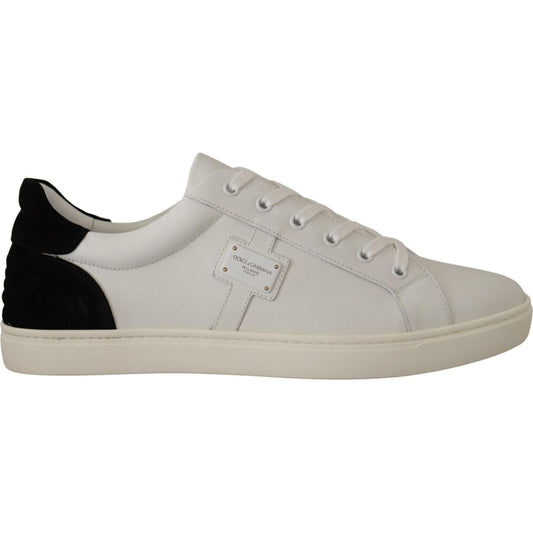 Dolce & Gabbana Exclusive White Sneakers for Men white-suede-leather-low-tops-sneakers-1