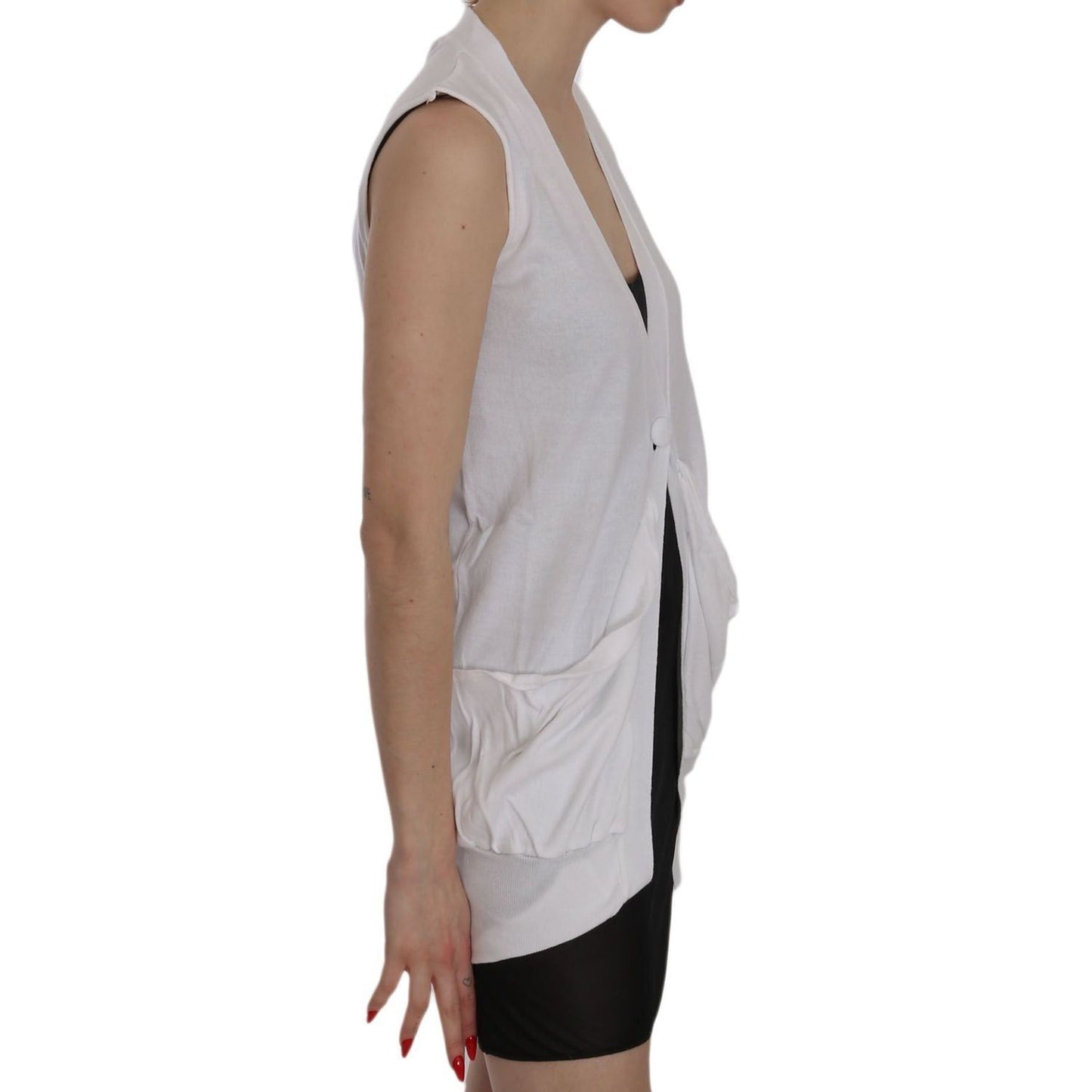 PINK MEMORIES Elegant Sleeveless Cotton Vest in Pristine White white-100-cotton-sleeveless-cardigan-top-vest IMG_1916-05b7e7d5-910.jpg