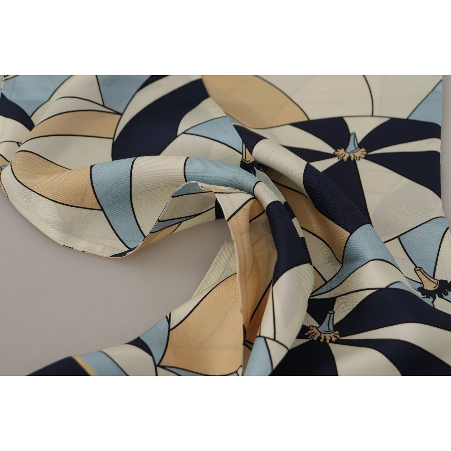 Dolce & Gabbana Elegant Silk Men's Scarf Wrap multicolor-geometric-patterned-dg-print-shawl-fringe-scarf