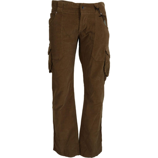 Ermanno Scervino Chic Brown Corduroy Cargo Pants brown-cotton-corduroy-cargo-pants