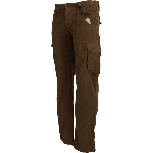 Ermanno Scervino Chic Brown Corduroy Cargo Pants brown-cotton-corduroy-cargo-pants IMG_1926-1-scaled-36bf2db6-eb0.jpg