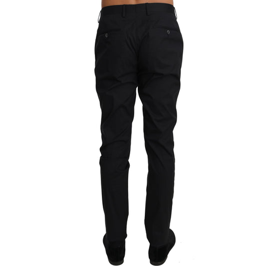 Dolce & Gabbana Elegant Black Formal Wool-Blend Trousers Jeans & Pants black-cotton-stretch-formal-trousers-pants