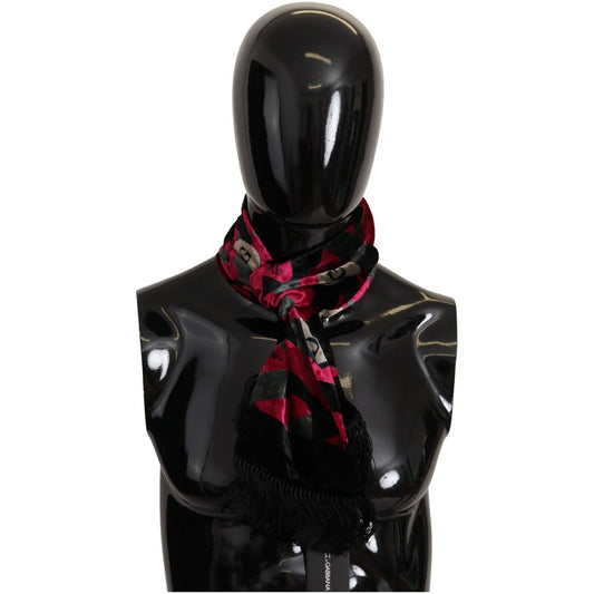Dolce & Gabbana Elegant Multicolor Viscose Silk Men's Scarf multicolor-dg-logo-print-mens-shawl-wrap-fringe-scarf