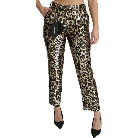 Dolce & Gabbana Chic High Waist Leopard Sequin Pants brown-leopard-sequined-high-waist-pants IMG_1970-scaled-f0421824-684.jpg