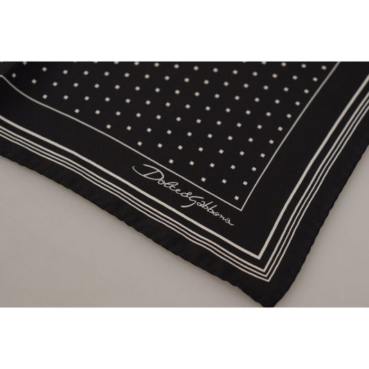 Dolce & GabbanaElegant Black Silk Polka Dot Men's ScarfMcRichard Designer Brands£159.00