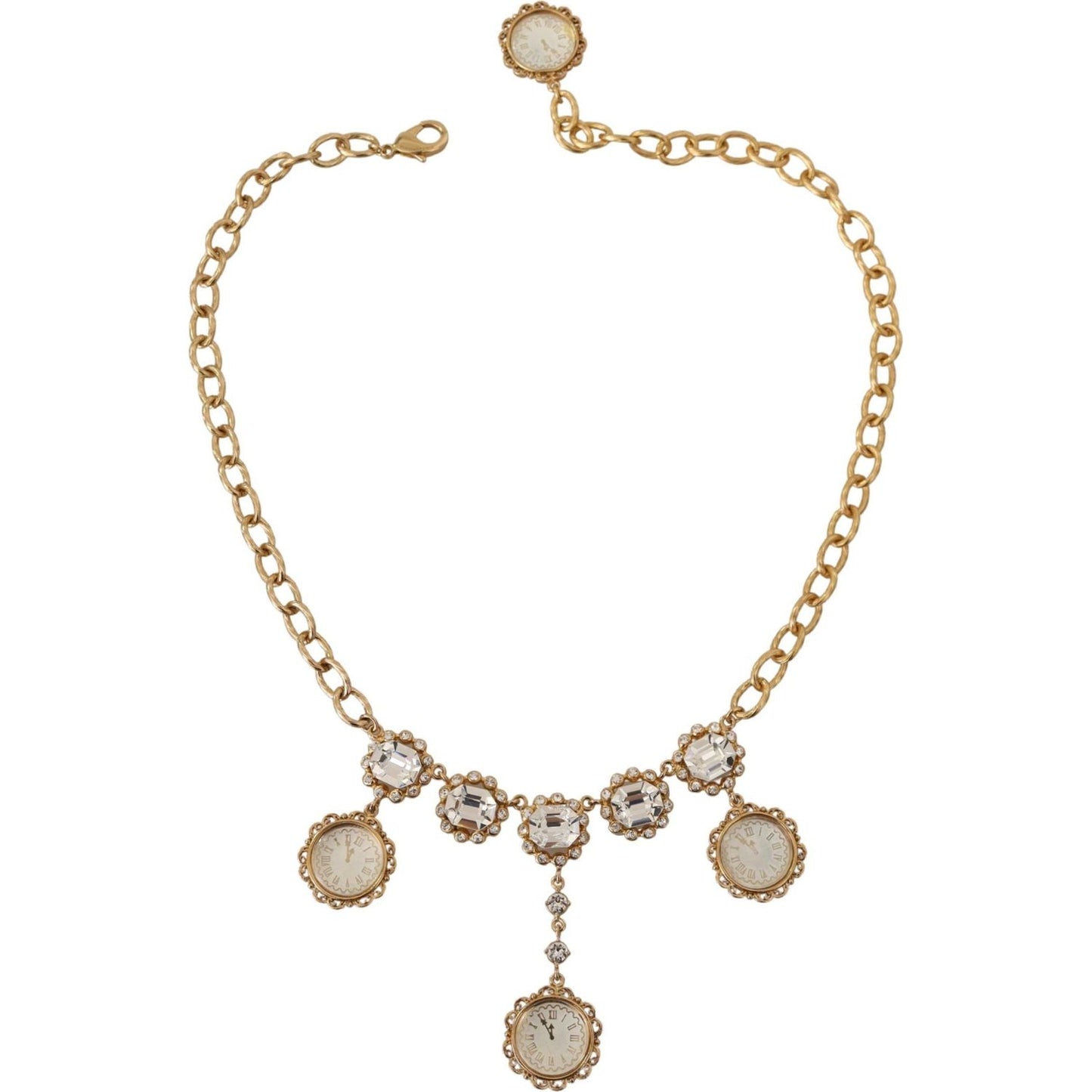 Dolce & Gabbana Elegant Timeless Statement Necklace gold-clock-statement-crystal-chain-necklace WOMAN NECKLACE IMG_2025-scaled-139fbb8f-379.jpg