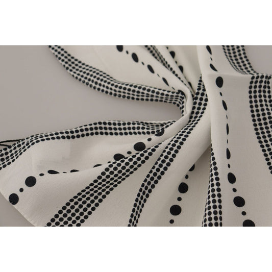 Dolce & Gabbana Elegant Dotted Stripe Men's Square Scarf white-dotted-stripes-square-handkerchief-viscose-scarf