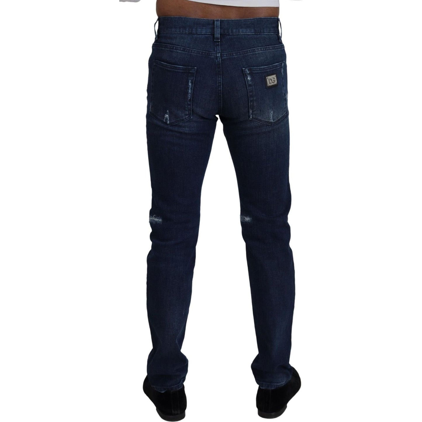Dolce & Gabbana Stunning Mainline Denim Jeans blue-cotton-skinny-tattered-denim-jeans
