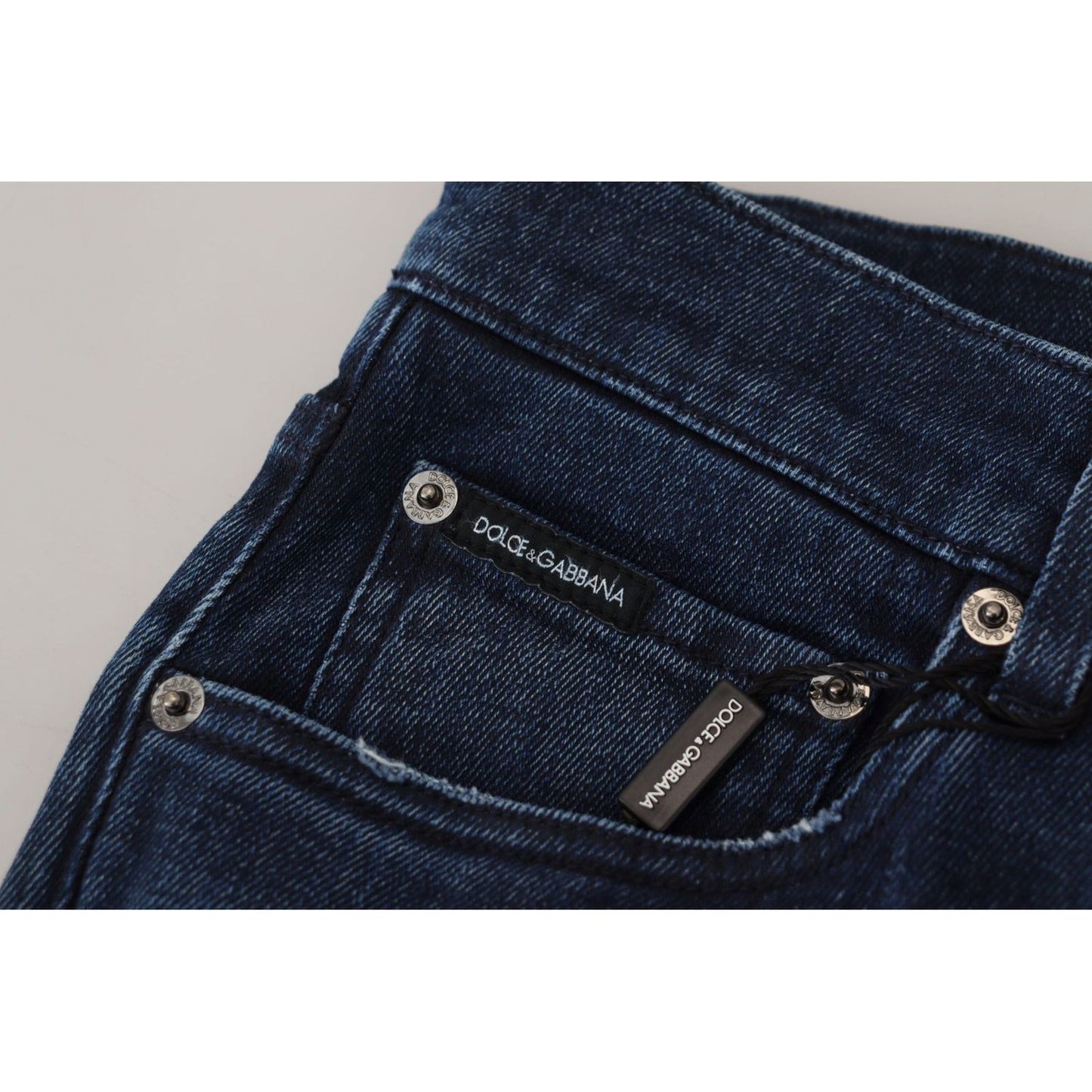 Dolce & Gabbana Stunning Mainline Denim Jeans blue-cotton-skinny-tattered-denim-jeans