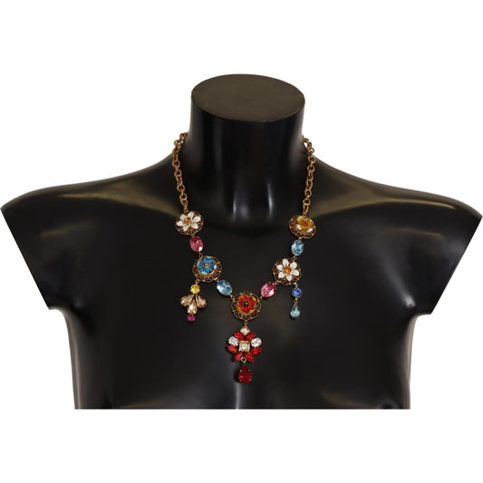 Dolce & Gabbana Elegant Floral Statement Necklace WOMAN NECKLACE gold-brass-floral-sicily-charms-statement-necklace IMG_2052-scaled-d5c6a312-d11.jpg