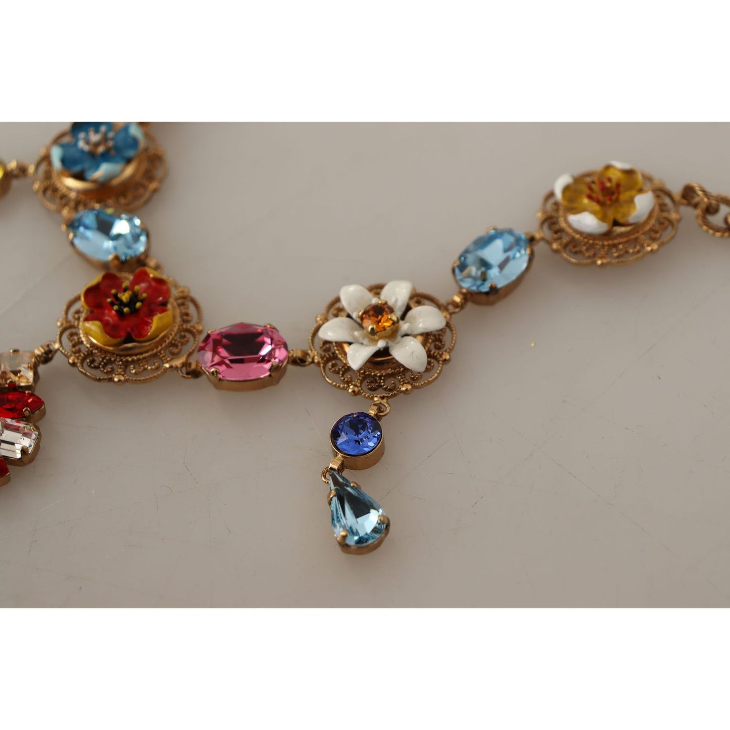 Dolce & Gabbana Elegant Floral Statement Necklace gold-brass-floral-sicily-charms-statement-necklace WOMAN NECKLACE IMG_2057-scaled-5e5113dc-c78.jpg