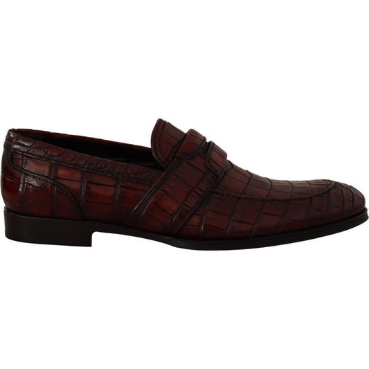 Dolce & Gabbana Exotic Croc Leather Bordeaux Loafers bordeaux-exotic-leather-dress-derby-shoes IMG_2085-scaled-140d8b43-966.jpg