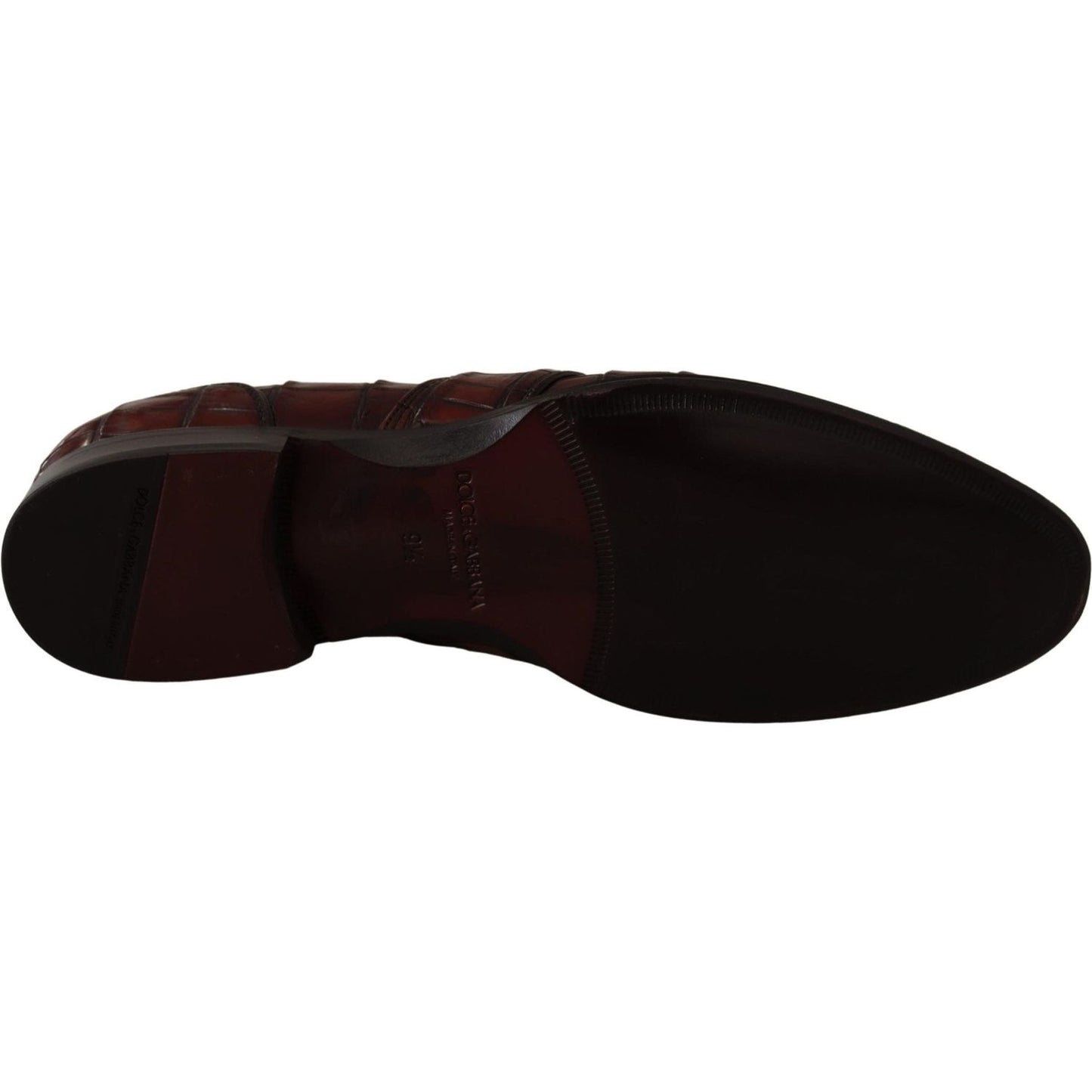 Dolce & Gabbana Exotic Croc Leather Bordeaux Loafers bordeaux-exotic-leather-dress-derby-shoes