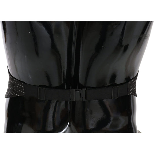 Dolce & Gabbana Elegant Black Dotted Silk Cummerbund black-dotted-waist-belt-silk-cummerbund