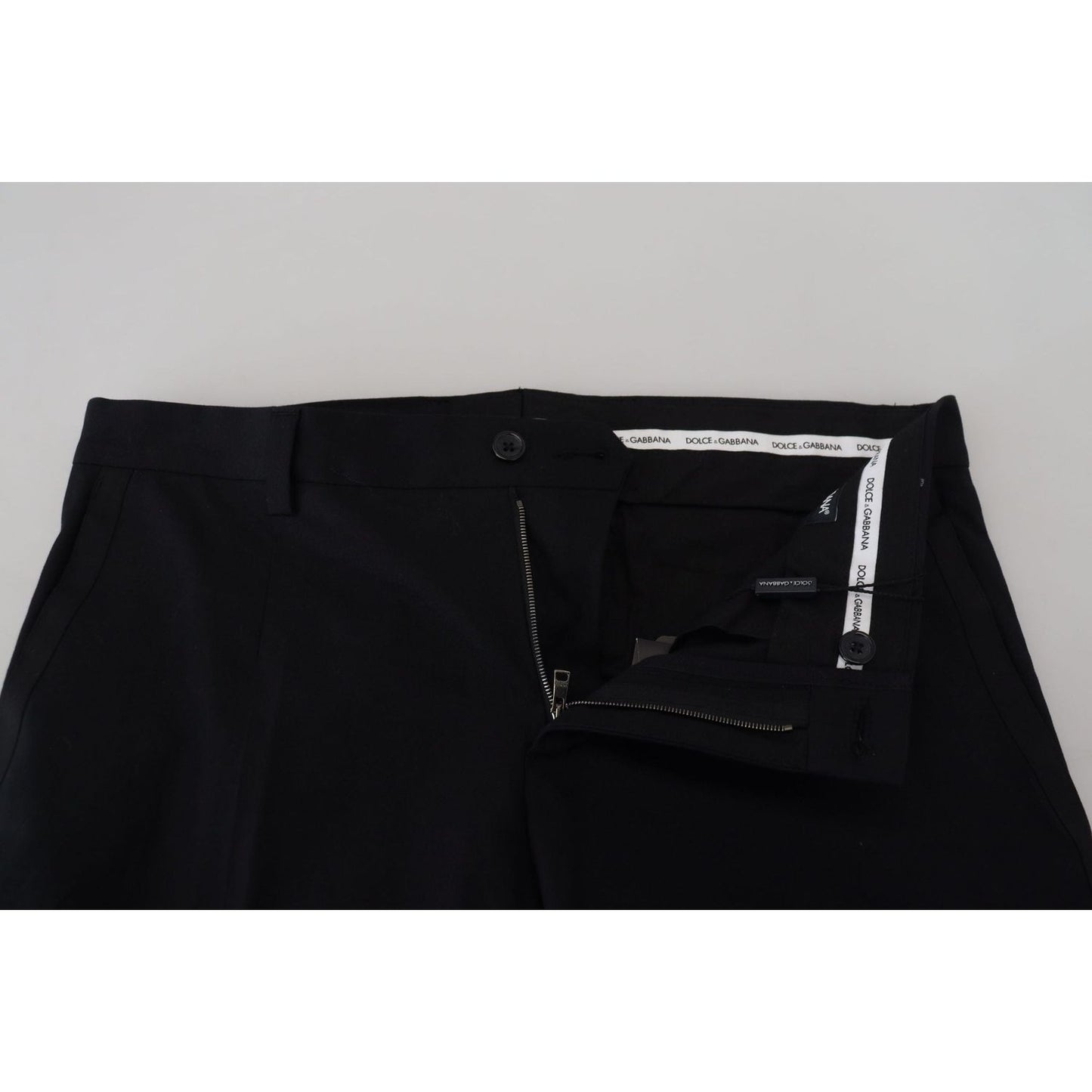 Dolce & Gabbana Elegant Black Cotton Trousers black-chino-formal-cotton-pants