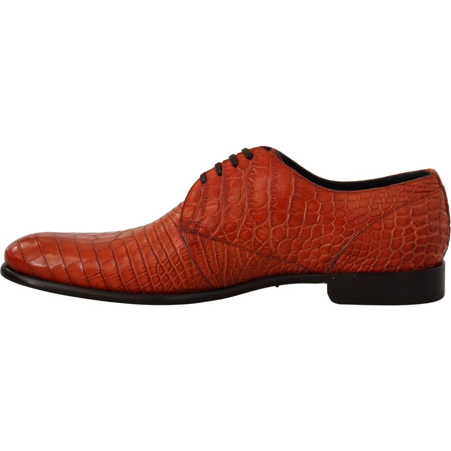 Dolce & Gabbana Exotic Orange Croc Leather Laceup Dress Shoes orange-exotic-leather-dress-derby-shoes-1 IMG_2136-scaled-89ebc50f-e4e.jpg
