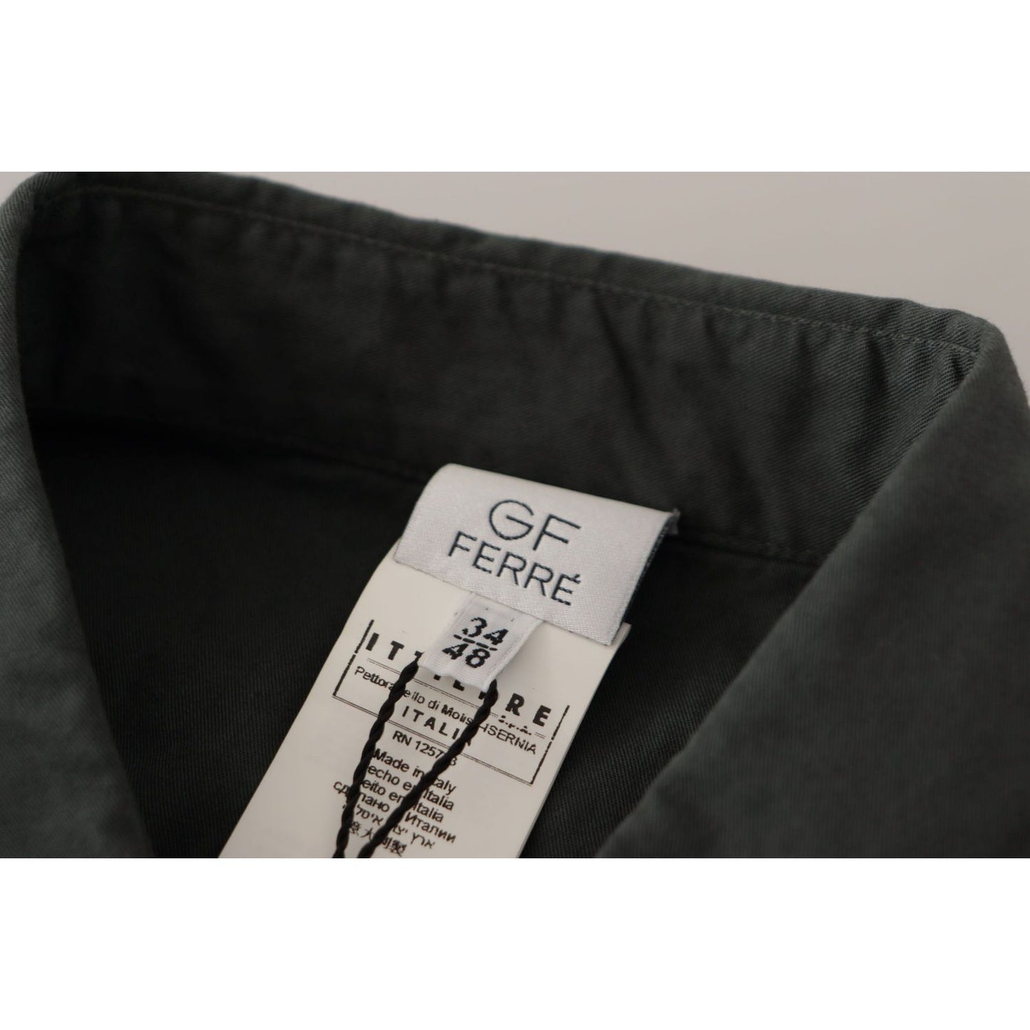 GF Ferre Sleek Dark Gray Cotton Casual Shirt gray-cotton-men-casual-button-down-shirt