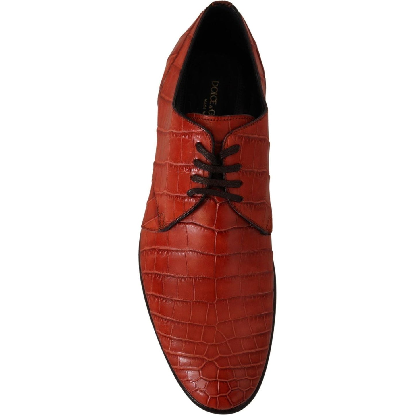 Dolce & Gabbana Exquisite Exotic Croc Leather Lace-Up Dress Shoes orange-exotic-leather-dress-derby-shoes IMG_2152-scaled-2aad2415-44e.jpg